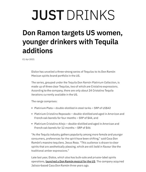 Don Ramón targets US women, younger drinkers with Tequila additions